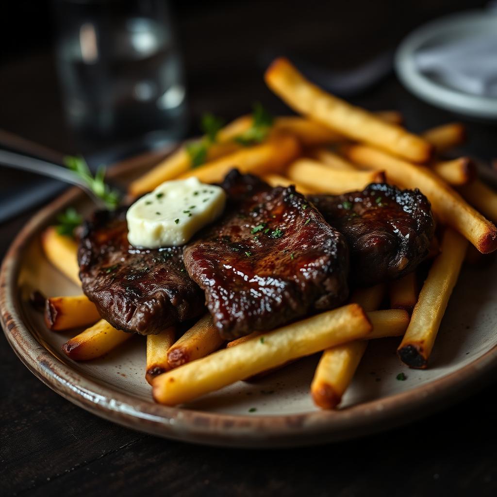 Steak frites — hovädzia sviečkovica s hranolkami